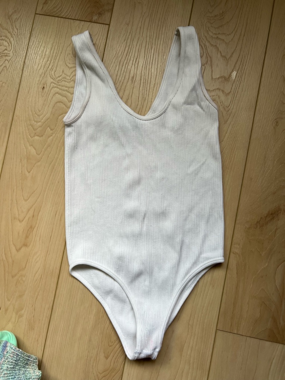White Ribbed One-Piece Bodysuit